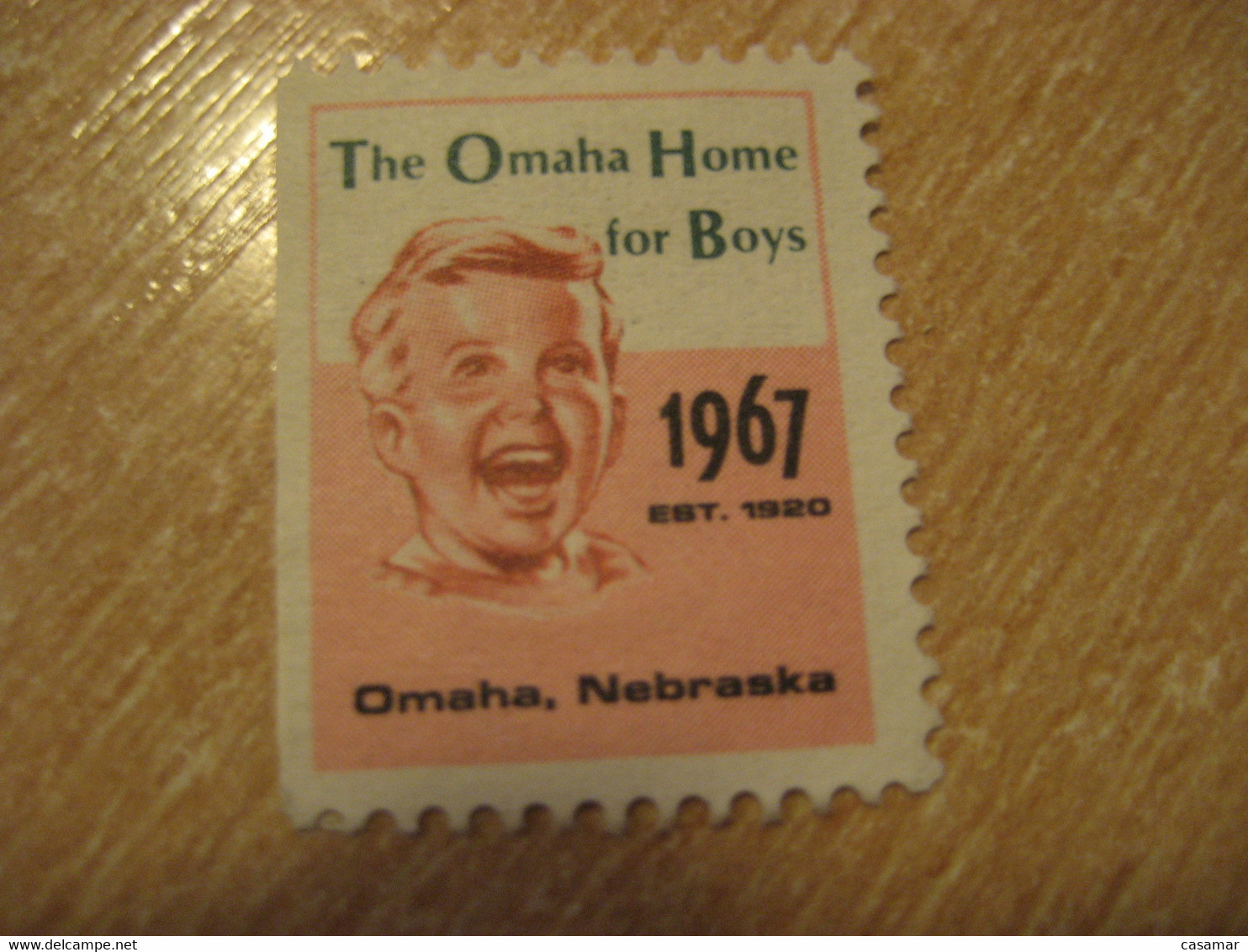 1967 Nebraska The Omaha Home For Boys Poster Stamp Vignette USA Label - Sin Clasificación