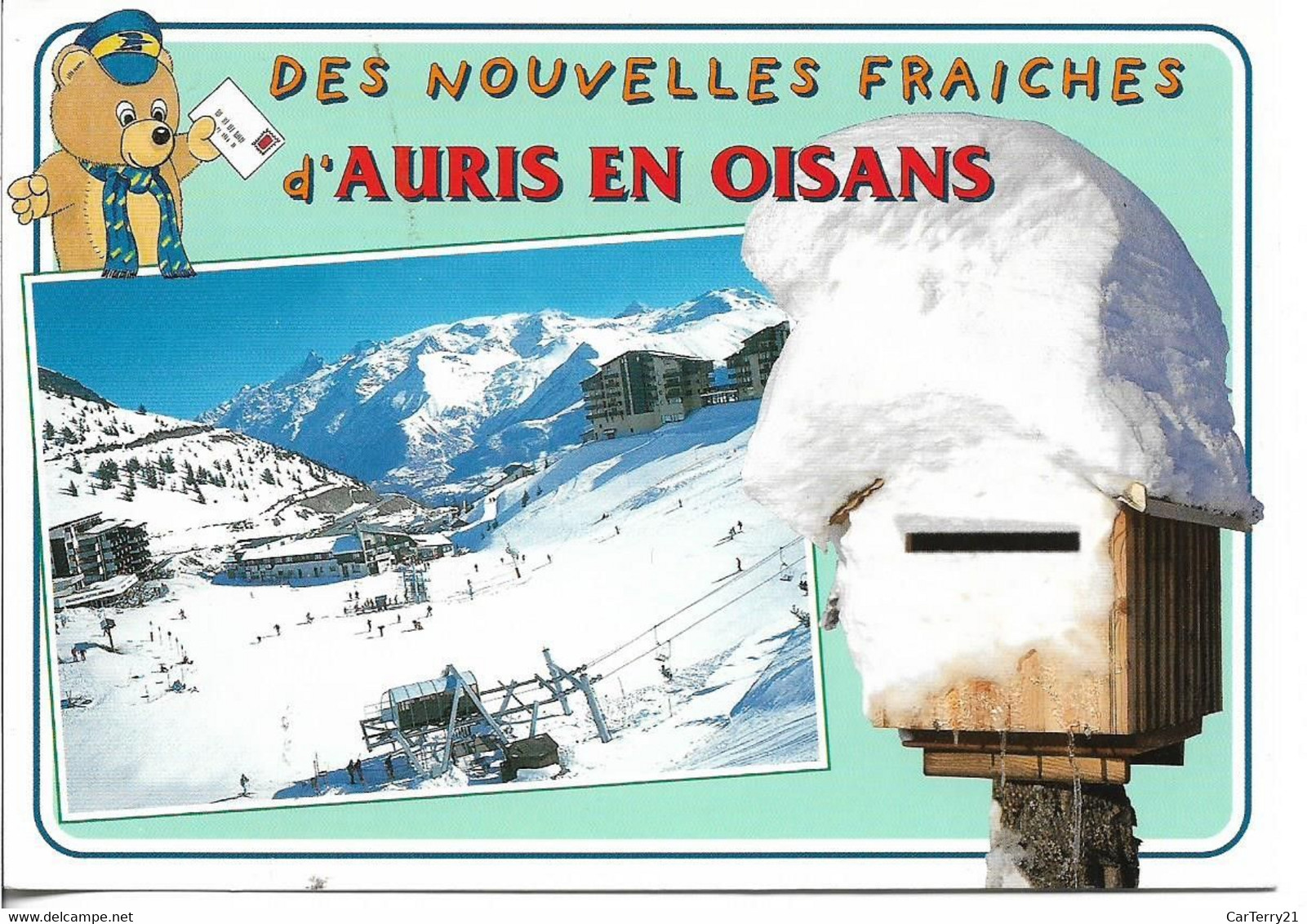 38. AURIS EN OISANS. DES NOUVELLES FRAÎCHES. OURSON FACTEUR. BOÎTE AUX LETTRES.  2000. - Altri & Non Classificati