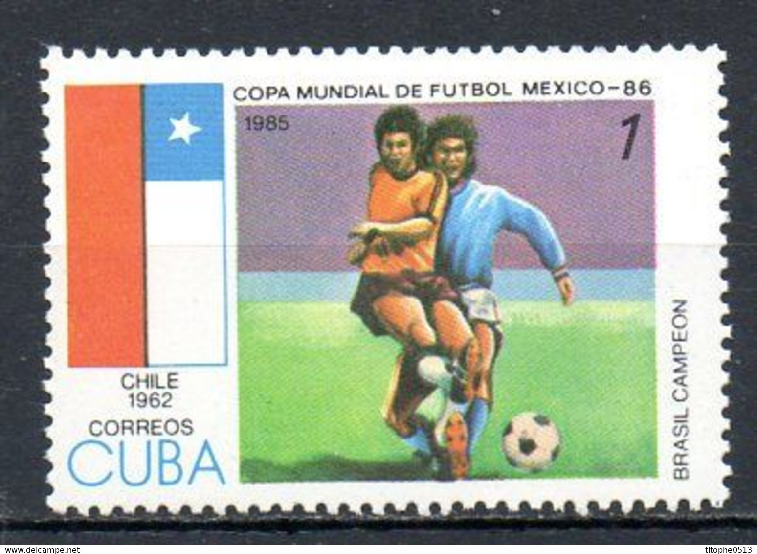 CUBA. N°2595 De 1985. Vainqueur : Brésil. - 1962 – Chili