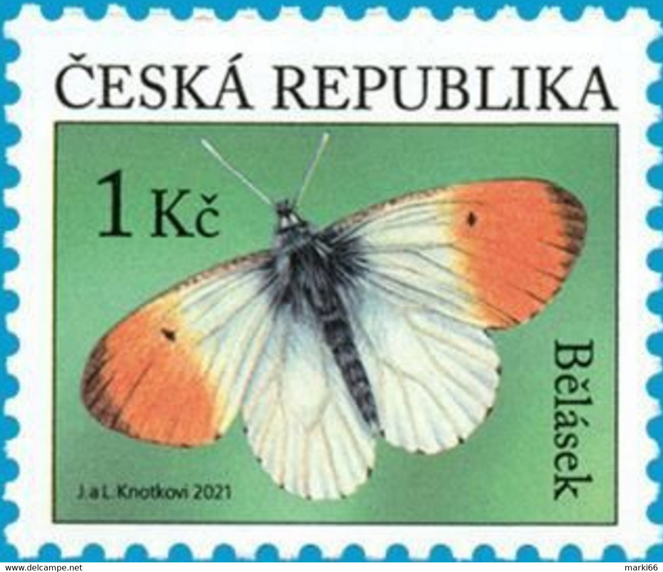 Czech Republic - 2021 - Butterflies - The Orange Tip - Anthocharis Cardamines - Mint Definitive Stamp - Nuevos