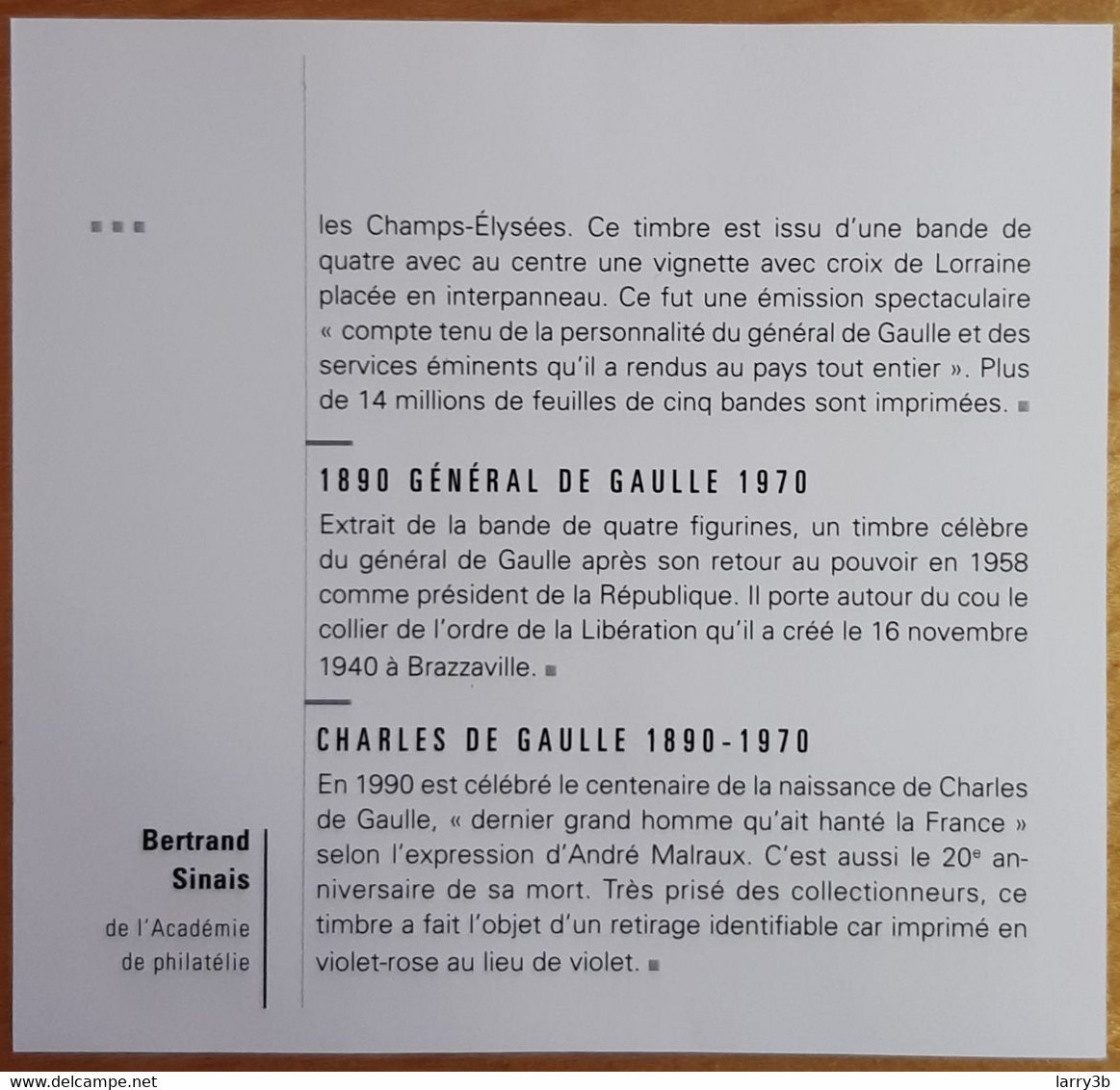 FRANCE 2020 BLOC FEUILLET "CHARLES DE GAULLE 1890 - 1970 GÉNÉRAL DE GAULLE" - OBLITERE 1er JOUR 05.11.2020 - Gebraucht