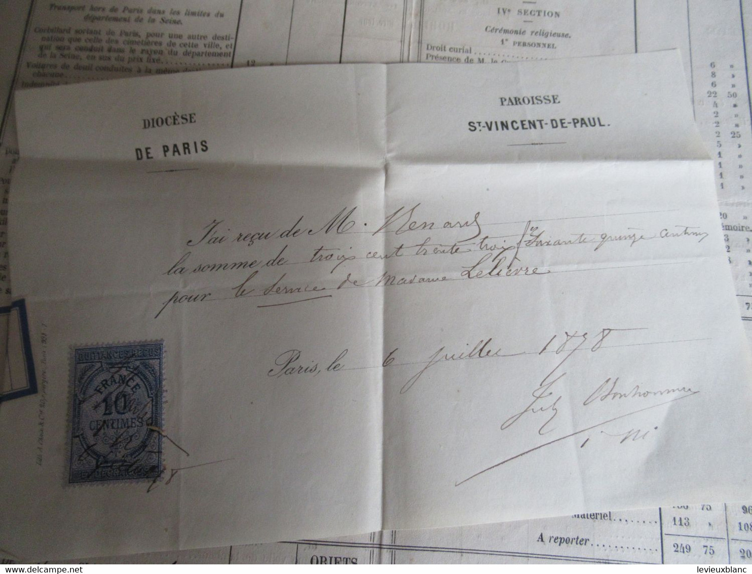 Agence Des Funérailles/Réglement Des Convois, Services Enterrements Et Transports/ROBLOT/St Vincent De Paul/1877 FPD123 - Obituary Notices