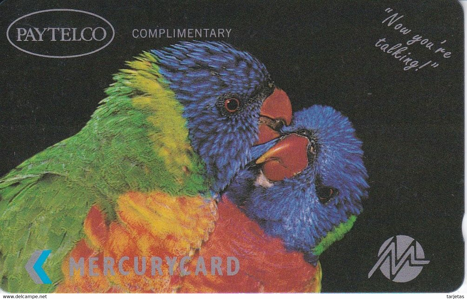 TARJETA DEL REINO UNIDO DE MERCURY DE DOS LOROS  (PARROT-LORO) 1PAYA - Perroquets