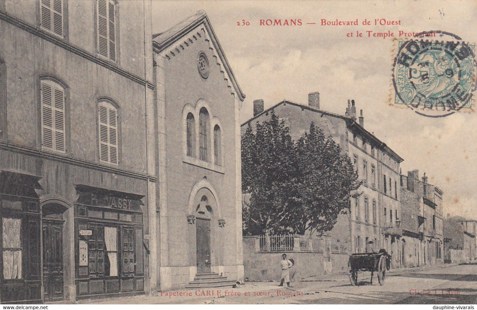 CP ROMANS 26 DROME - BOULEVARD DE L'OUEST ET TEMPLE PROTESTANT - Romans Sur Isere