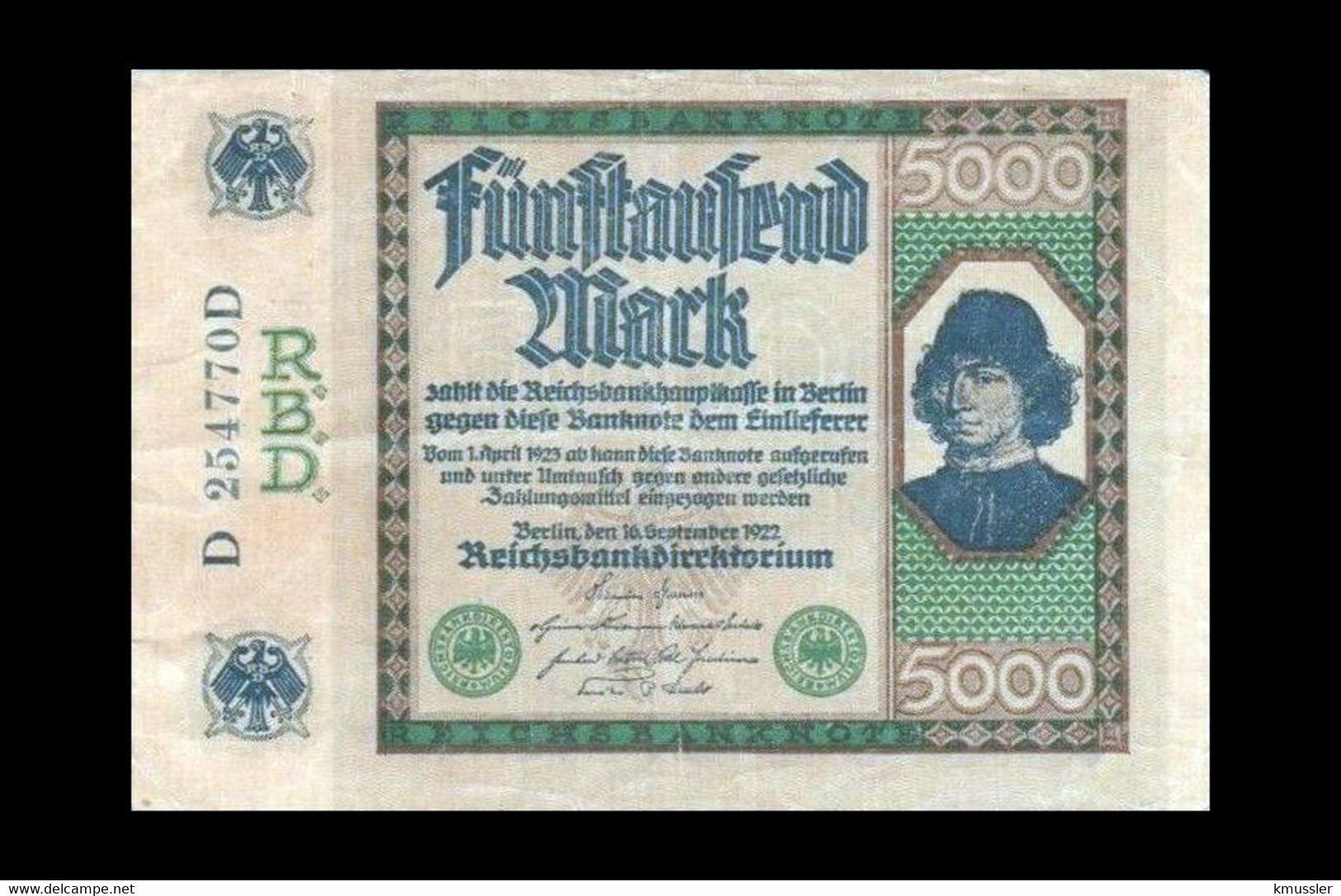 # # # Banknote Deutsches Reich (Germany) 5.000 Mark 1923 # # # - 5000 Mark