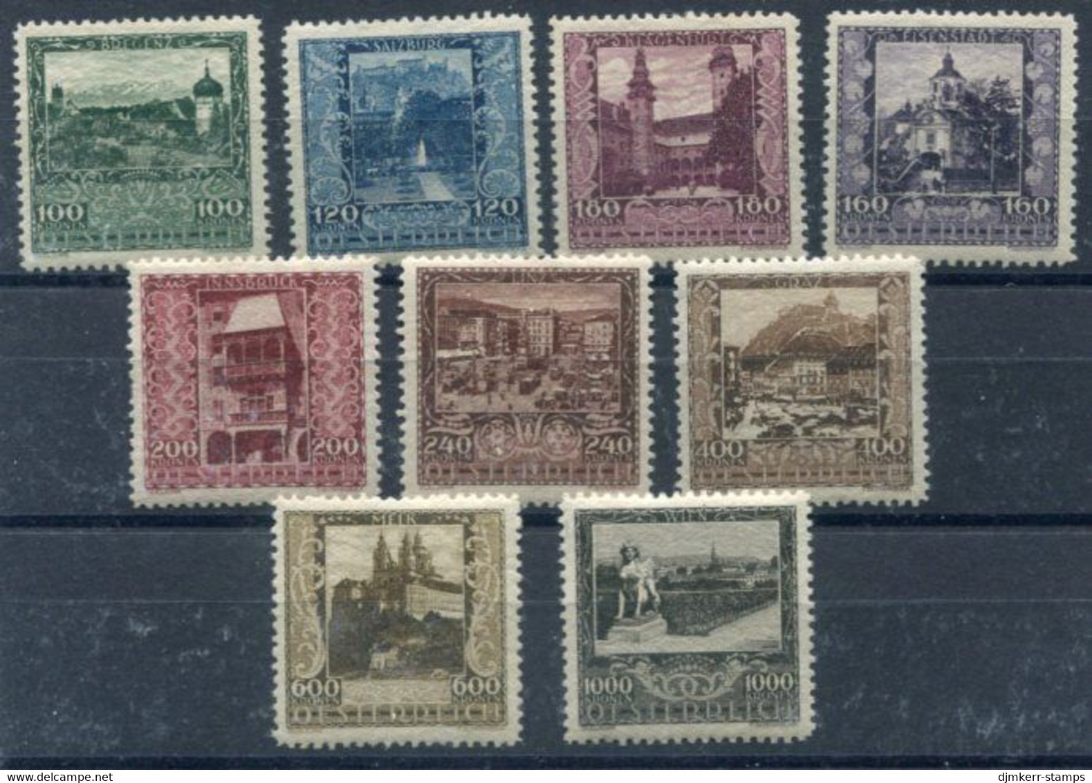 AUSTRIA 1923 Artists' Fund Set LHM / *.  Michel 433-41 - Unused Stamps