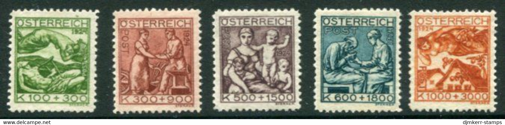 AUSTRIA 1924 Youth And Tuberculosis Charity, MNH / **.  Michel 442-46 - Neufs