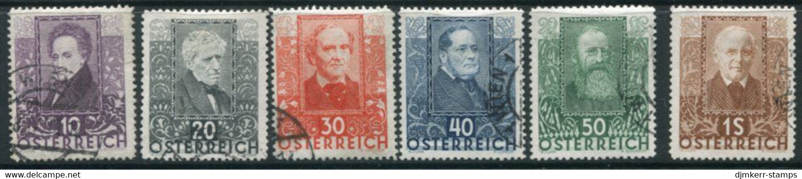 AUSTRIA 1931 Writers Set Used.   Michel 524-29 - Used Stamps