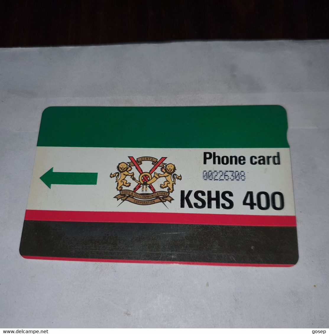 Kenya-(KEN-07)-K.P.T.C-log400-(KSHS-400)-(00226308)-(7)-used Card+1card Prepiad Free - Kenia