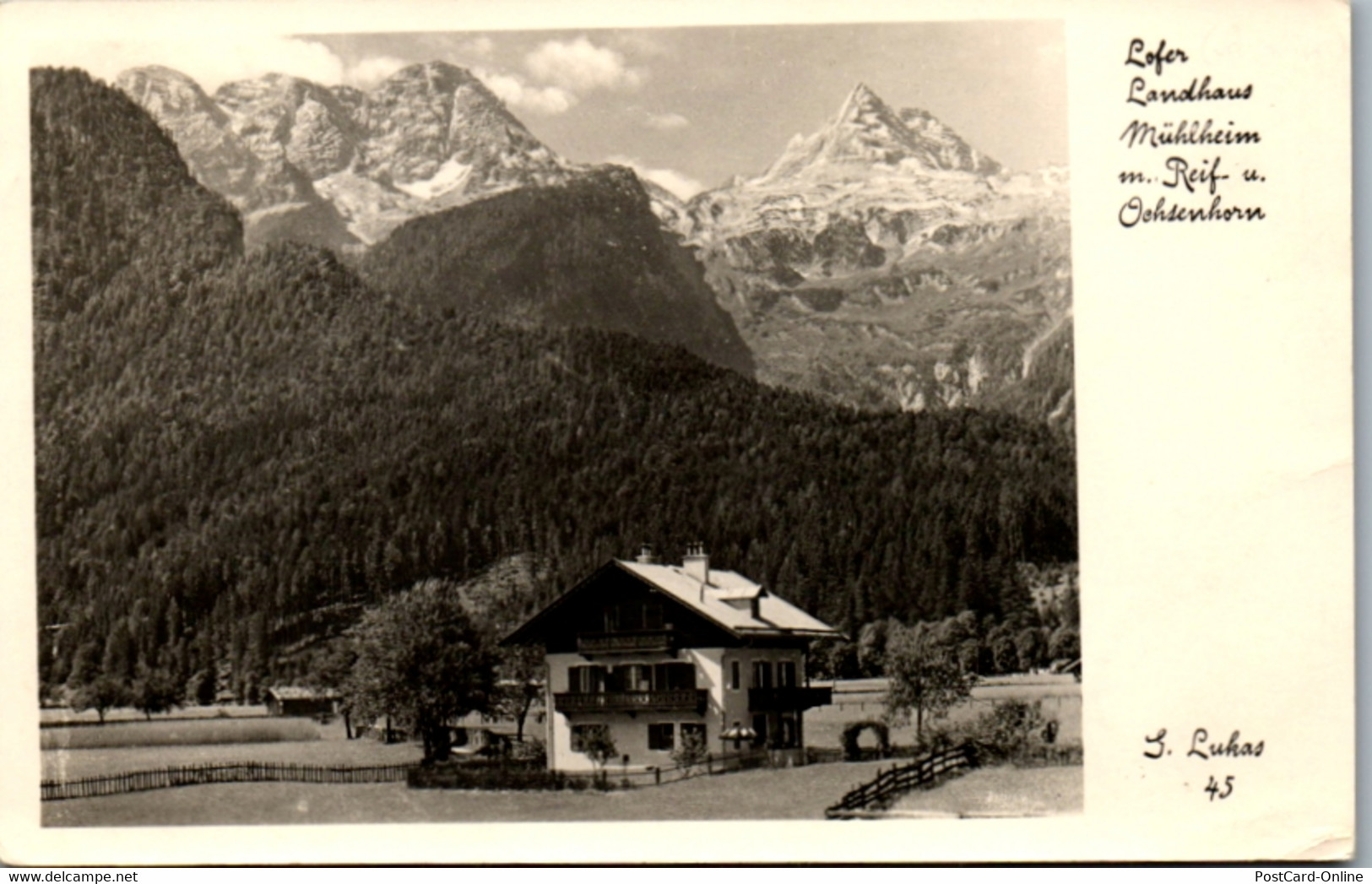 5915 - Salzburg - Lofer , Landhaus Mühlheim M. Reif U. Ochsenhorn - Gelaufen 1954 - Lofer