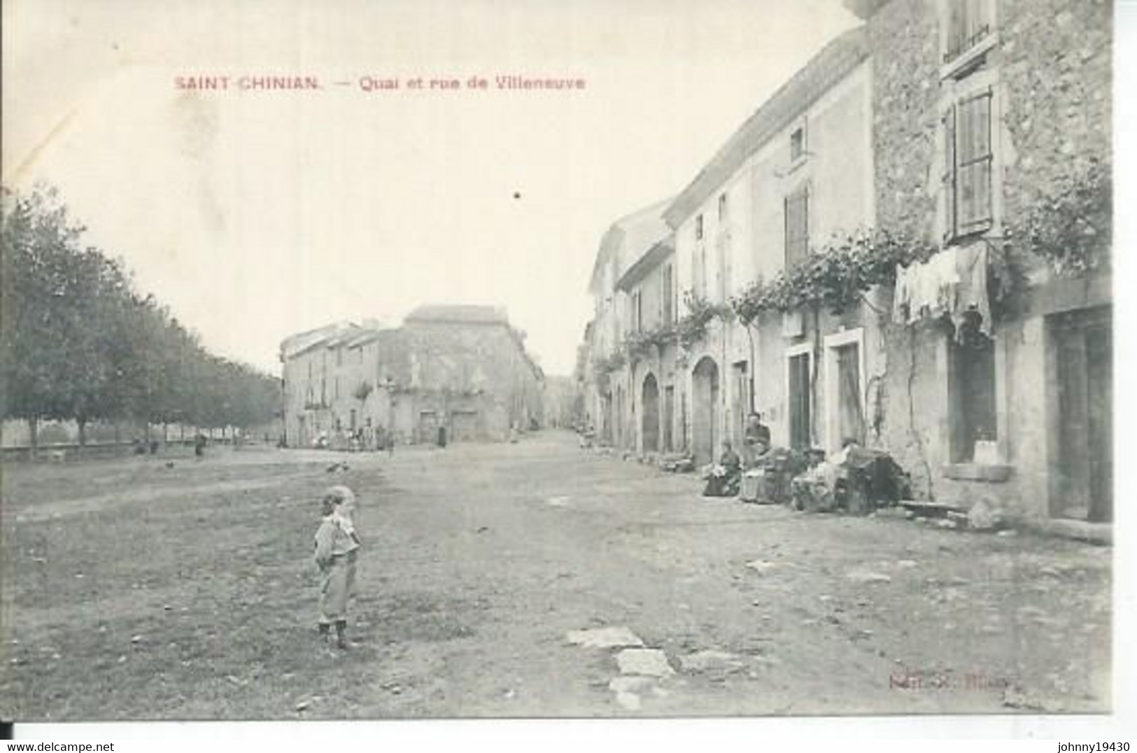 SAINT-CHINIAN - QUAI ET RUE DE VILLENEUVE  ( Animées ) - Sonstige & Ohne Zuordnung