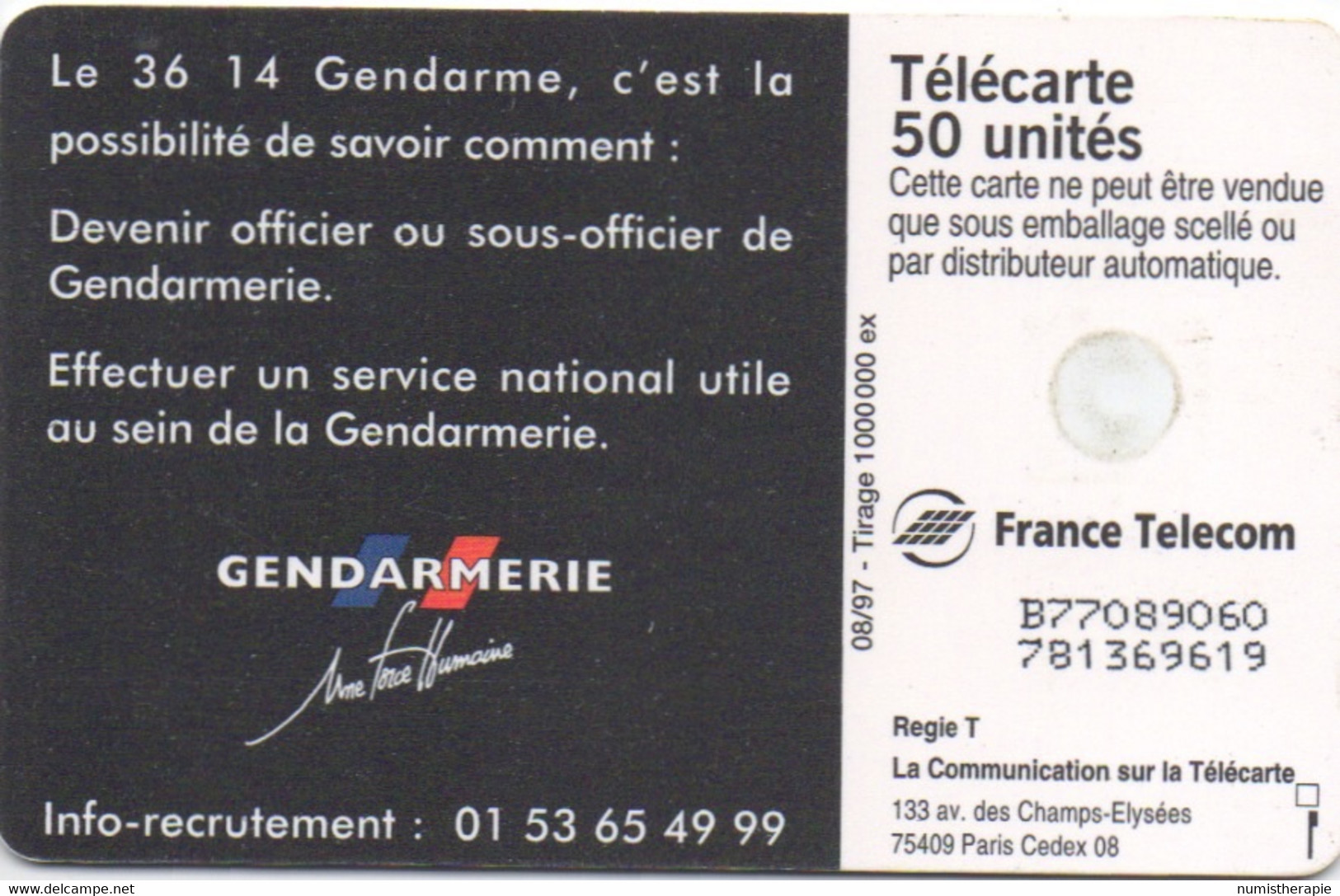 36-14 Gendarme : Gendarmerie Recrutement 1997 - Armada