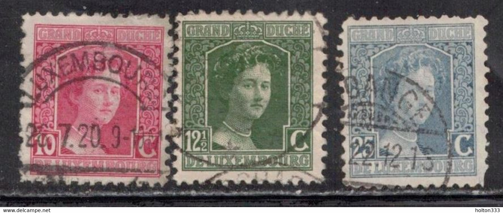 LUXEMBOURG Scott # 97-8, 101 Used - Grand Duchess Marie Adelaide - 1914-24 Marie-Adélaïde