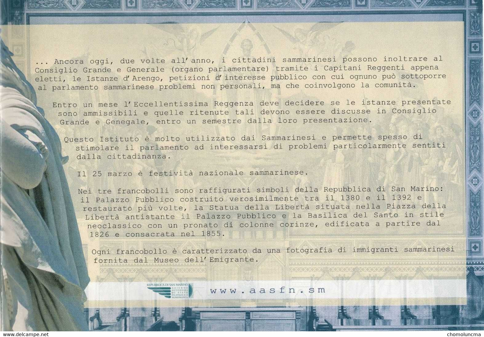 Booklet 2006 FOLDER ARENGO GENERALE CENTENARIO 100 Ans Du Grand Conseil Général Organe Legislatif Monocameral Livret - Storia Postale