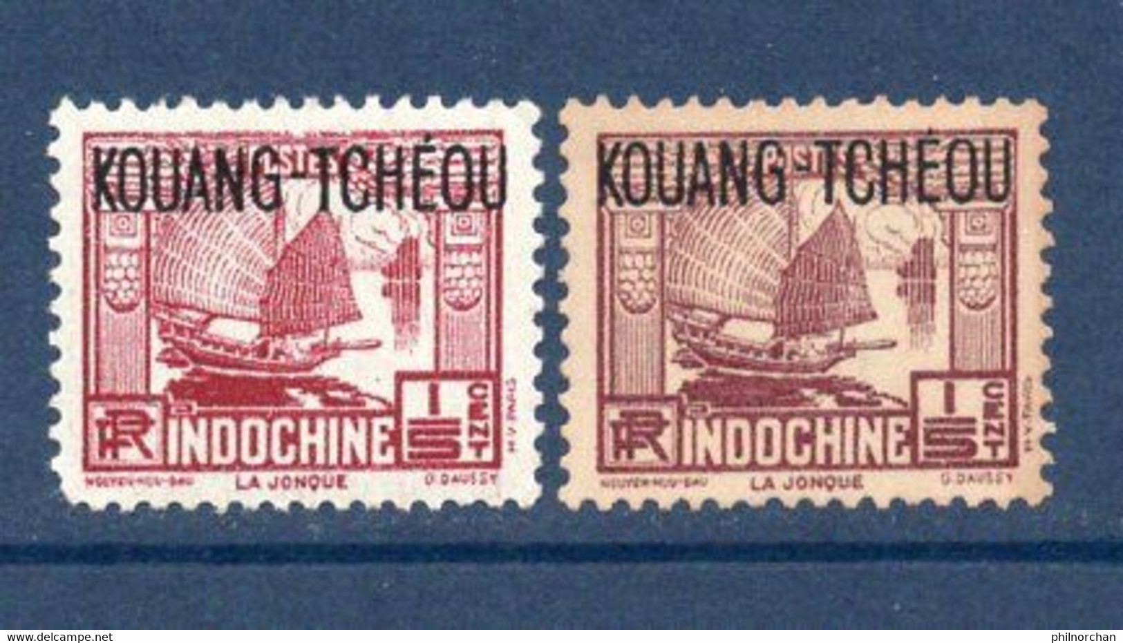 Colonies Françaises Kouang Tchéou 1937 Variété Couleur 2xN°98    0,30 €  (cote ? 2 Valeurs) - Used Stamps