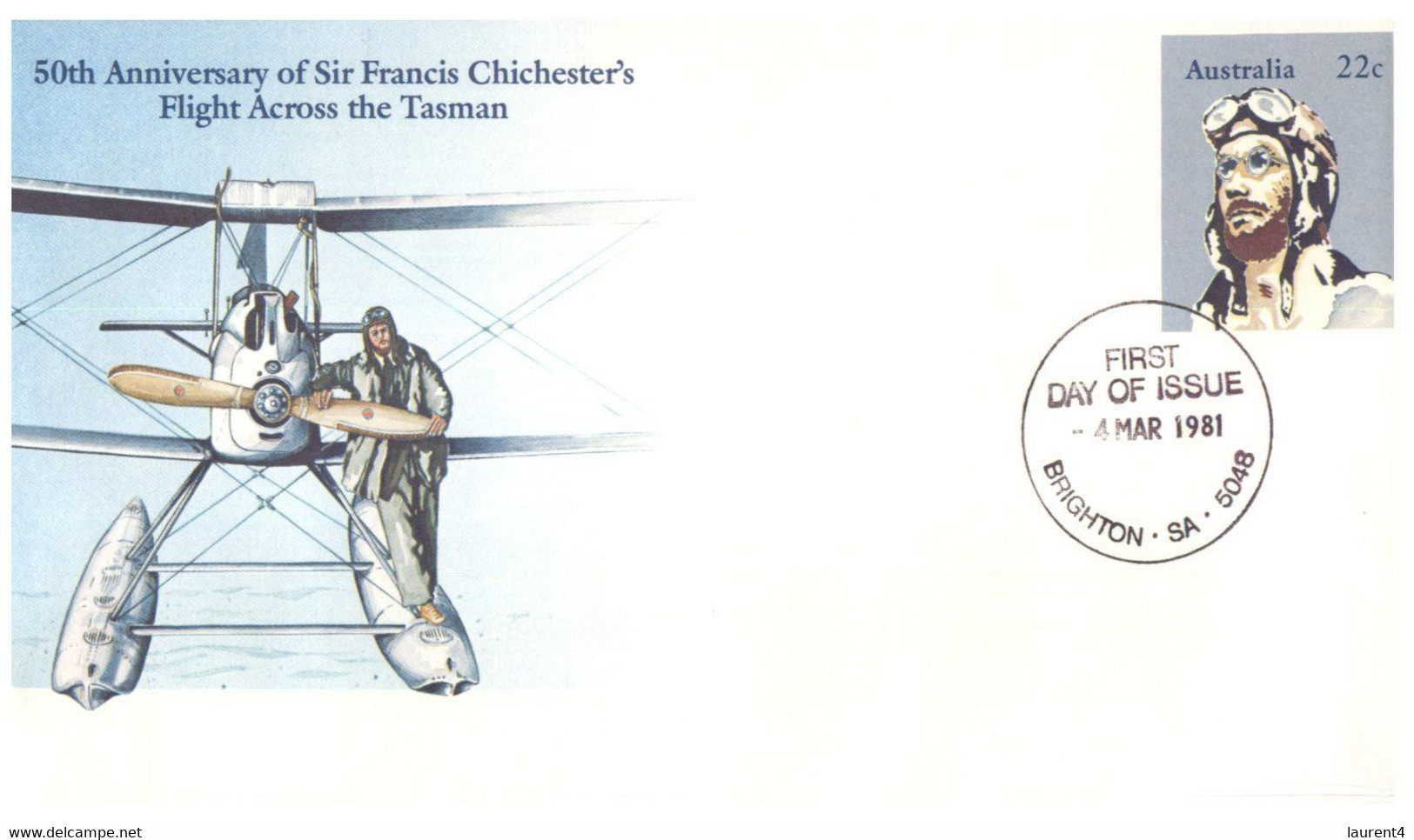 (II [ii] 14) Australia - 1981 - Aviation (2 Covers With Special Postmarks)  Chichester's Tasman Flight 50th Ani. - Erst- U. Sonderflugbriefe