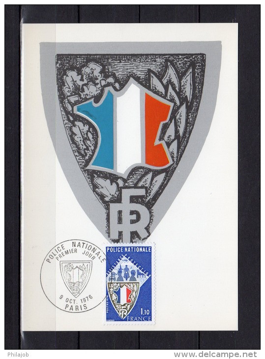 " POLICE NATIONALE " Sur Carte Maximum De 1976 N° Y&T 1907 Parfait état. CM - Policia – Guardia Civil