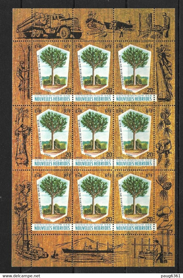 NOUVELLES HEBRIDES 1969  FEUILLET INDUSTRIE DU BOIS-KAORI EMISSION FRANCAISE  YVERT N°280 NEUF MNH** - Blokken & Velletjes