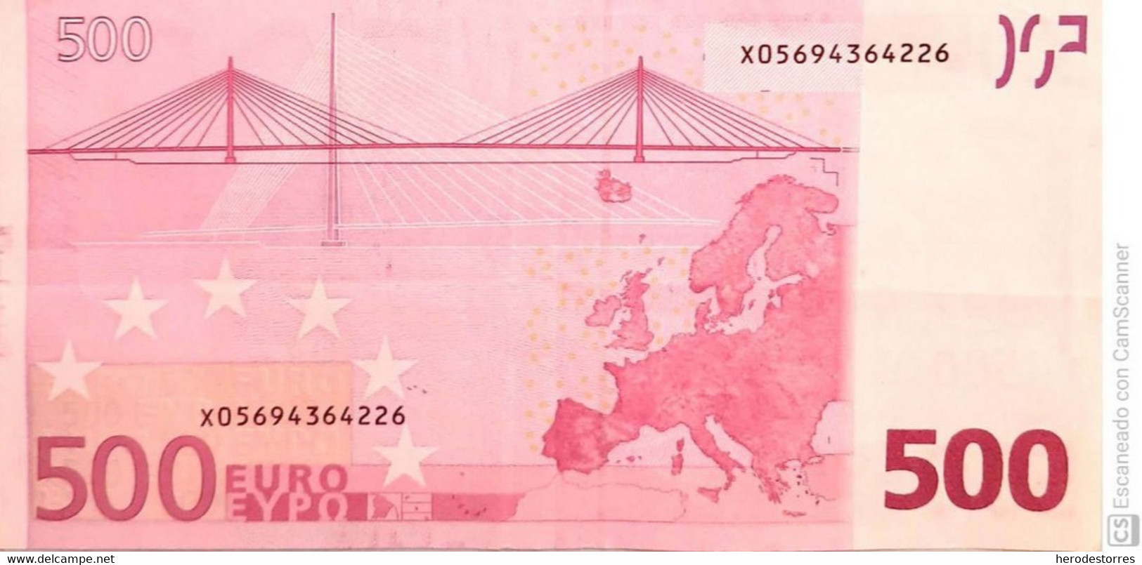 500 EURO ALEMANIA(X) Low Nummer, R010 Año 2002, Segunda Firma TRICHET, Very Scarce - 500 Euro