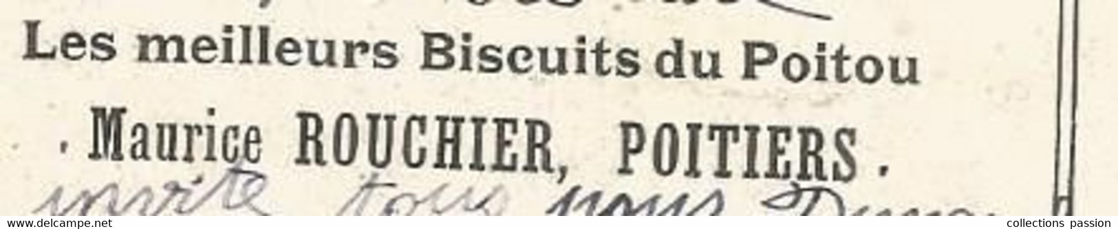 Cp , Publicité Maurice Rouchier ,Poitiers , Biscuits Du Poitou , Femme , REVERIE , Voyagée 1906 - Advertising