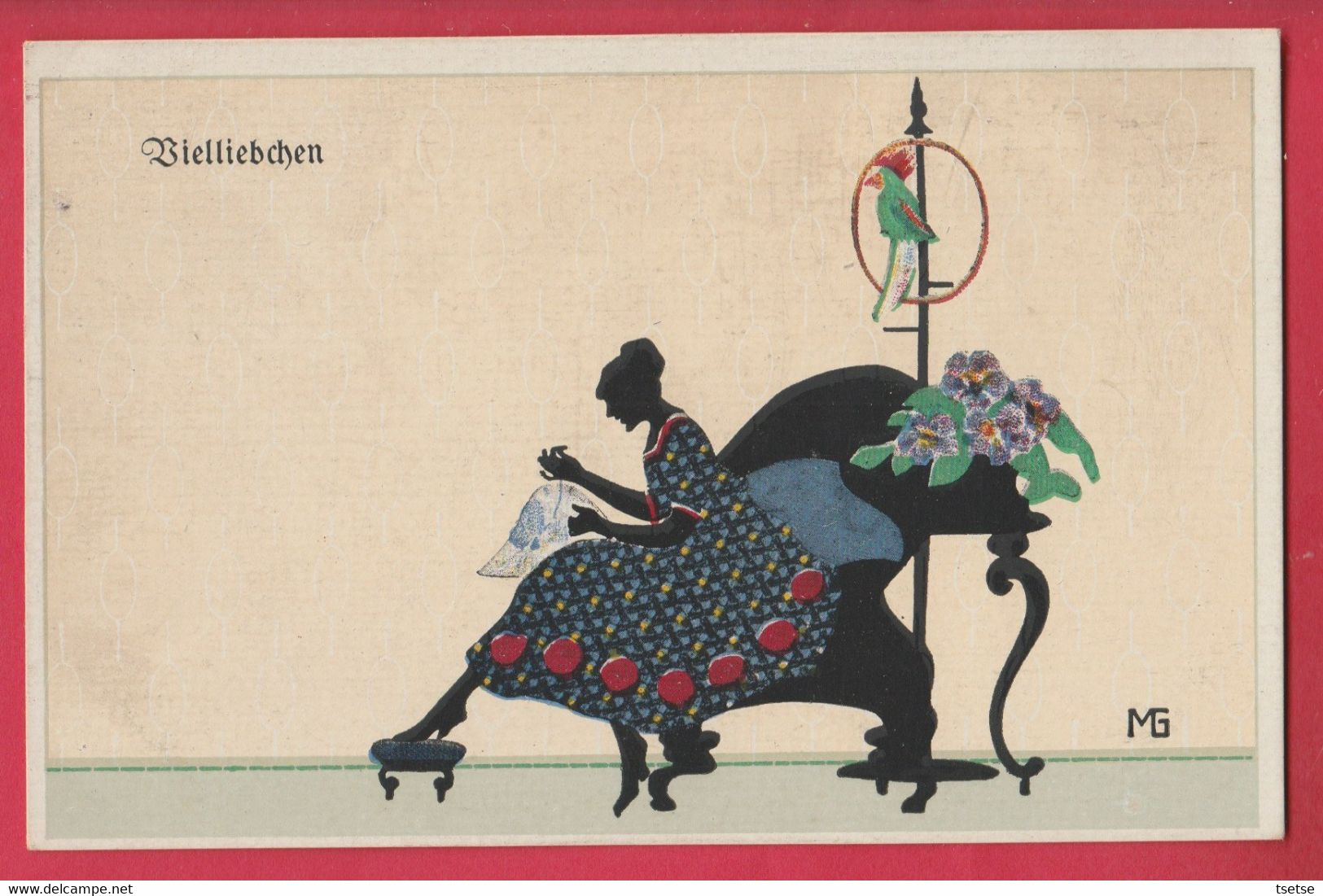 Carte Postale Représentant Une Silhouette - Bielliebchen - 7 ( Voir Verso ) - Scherenschnitt - Silhouette