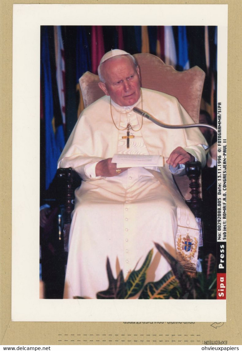 Photo Originale -  Le Pape  JEAN PAUL II En 1996 - Identified Persons