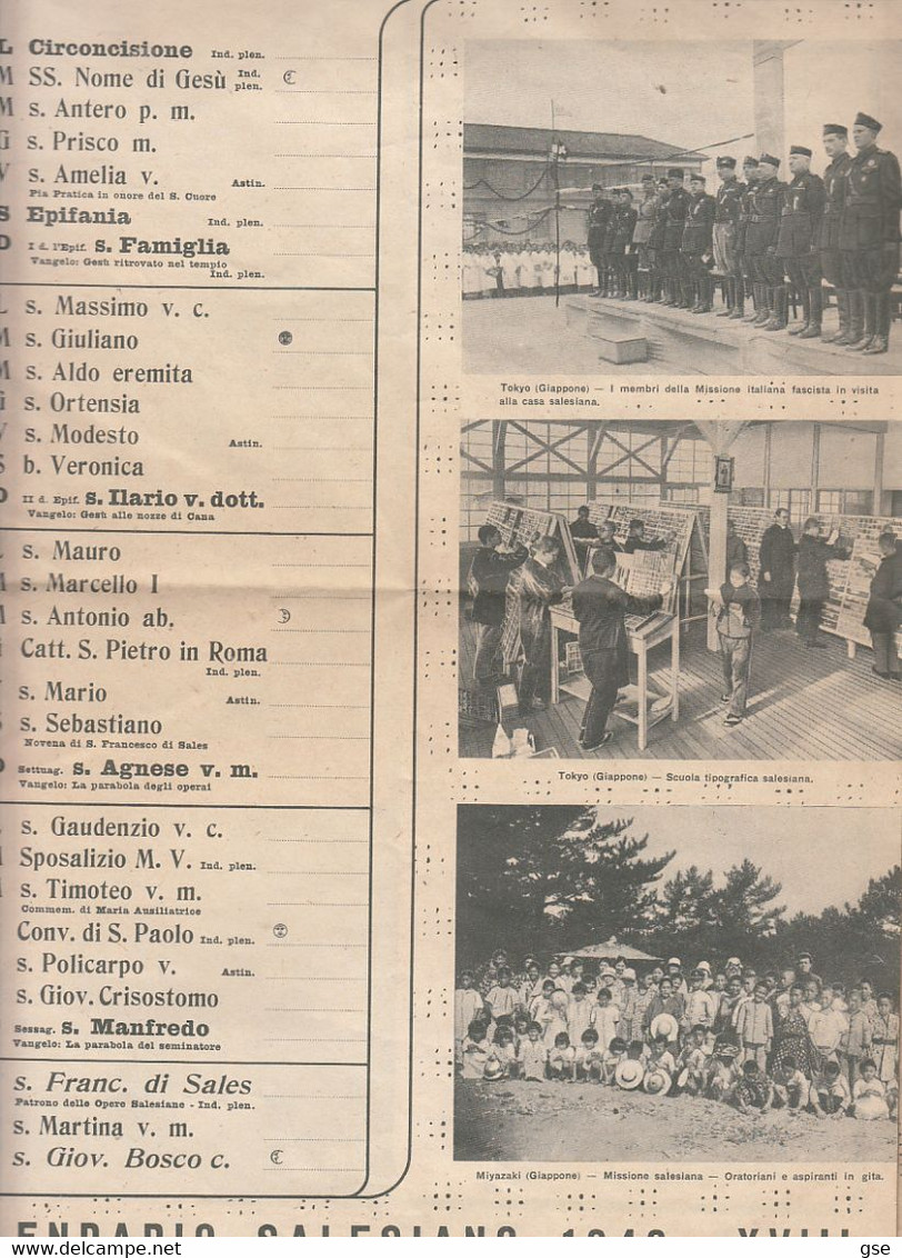 1940 - Calendario Salesiano - Grand Format : 1921-40