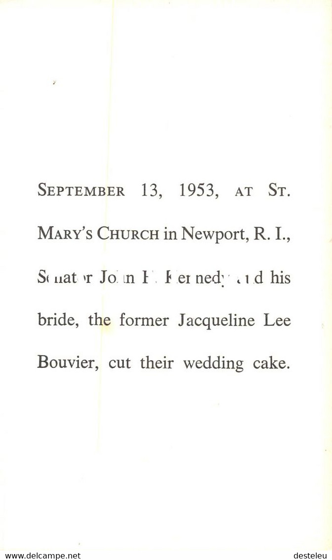 President John F. Kennedy - Jacqueline Lee Bouvier Wedding @ Newport - Presidenti