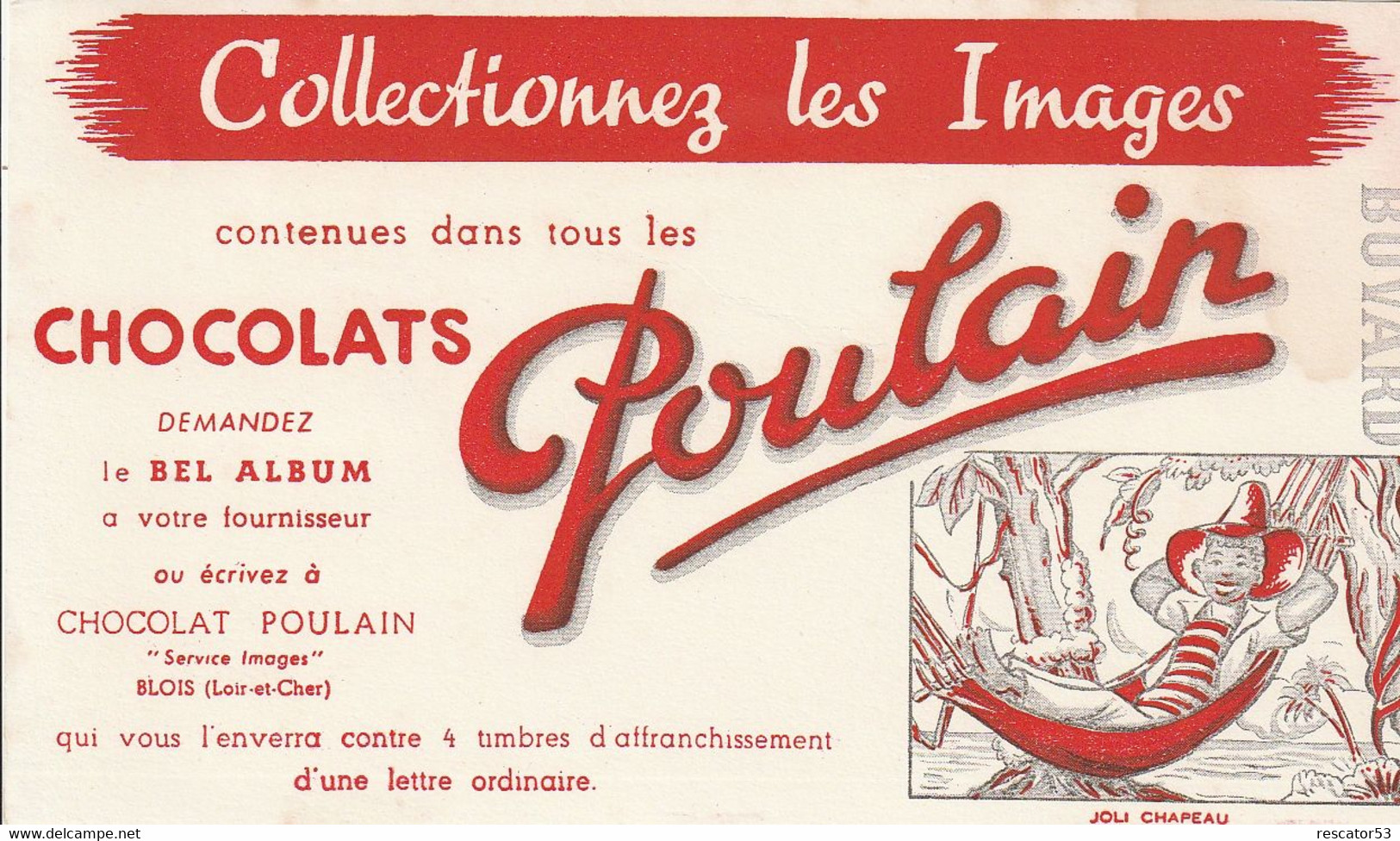 Rare Buvard Chocolats Poulain Collectionnez Les Images - Chocolade En Cacao