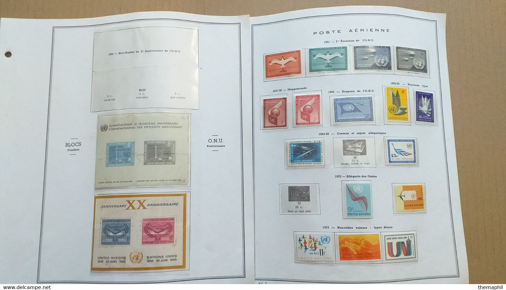 lot n° TH 311  NATIONS-UNIS collection dans un album neufs xx / x et qq sans gomme mais grande majorités neufs xx