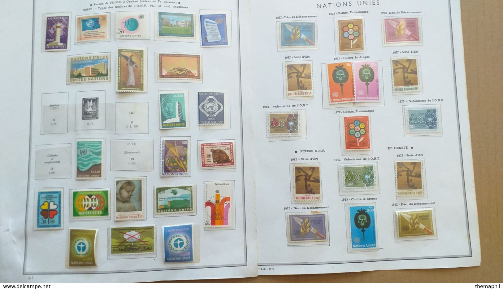 lot n° TH 311  NATIONS-UNIS collection dans un album neufs xx / x et qq sans gomme mais grande majorités neufs xx