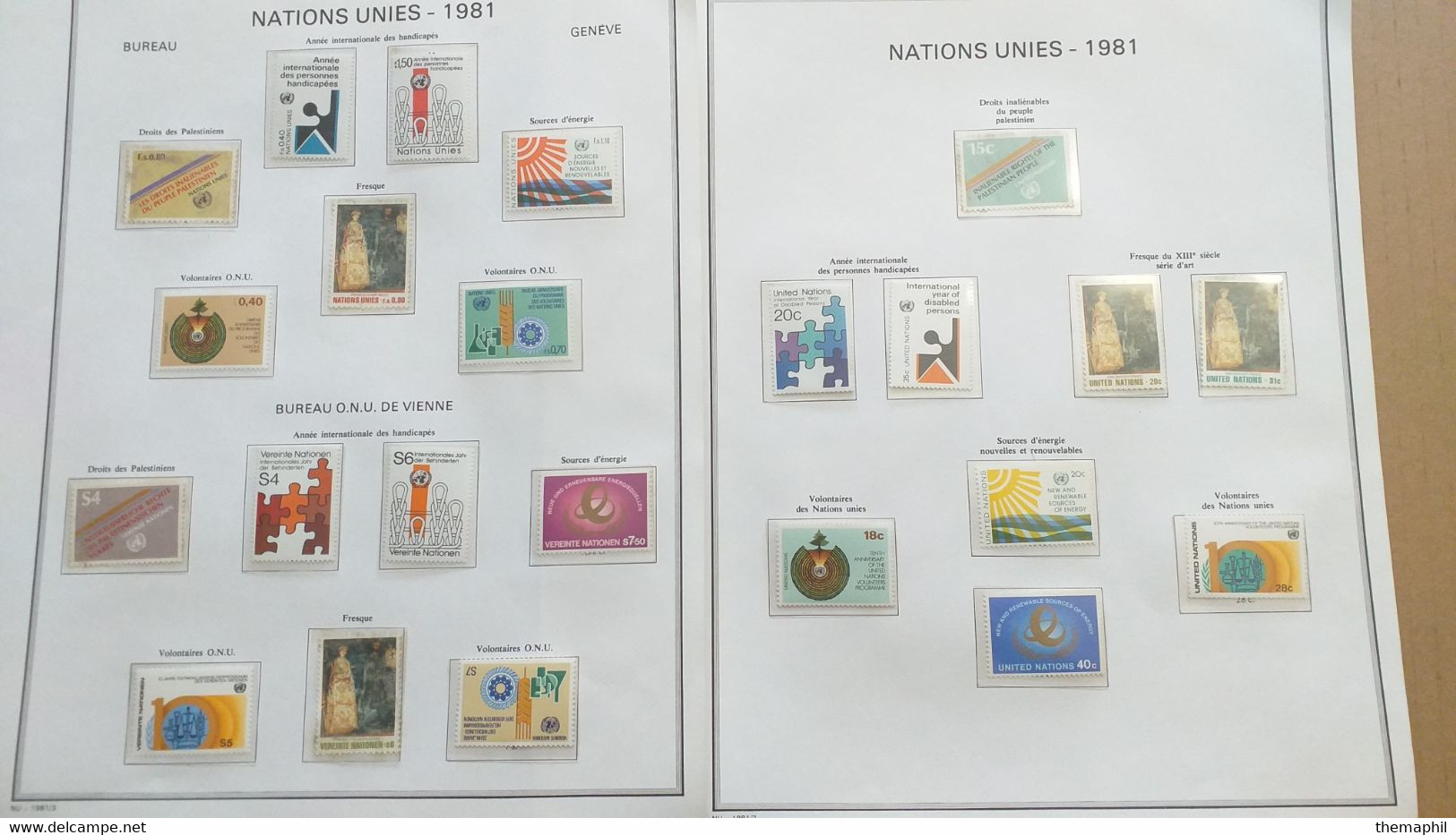 lot n° TH 311  NATIONS-UNIS collection dans un album neufs xx / x et qq sans gomme mais grande majorités neufs xx