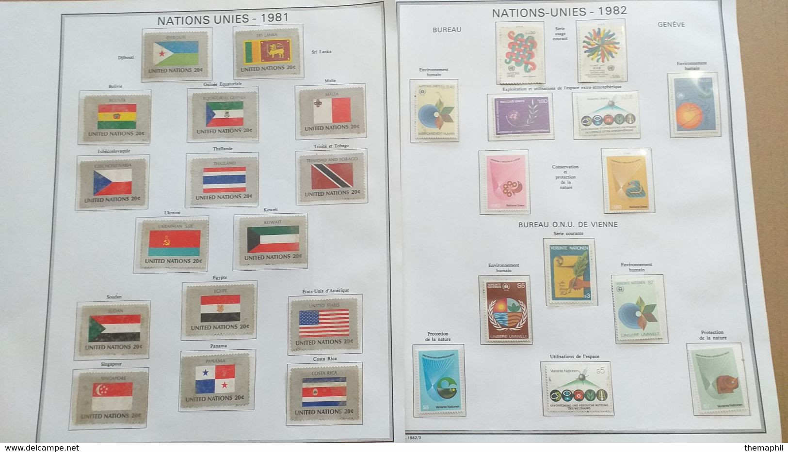 lot n° TH 311  NATIONS-UNIS collection dans un album neufs xx / x et qq sans gomme mais grande majorités neufs xx