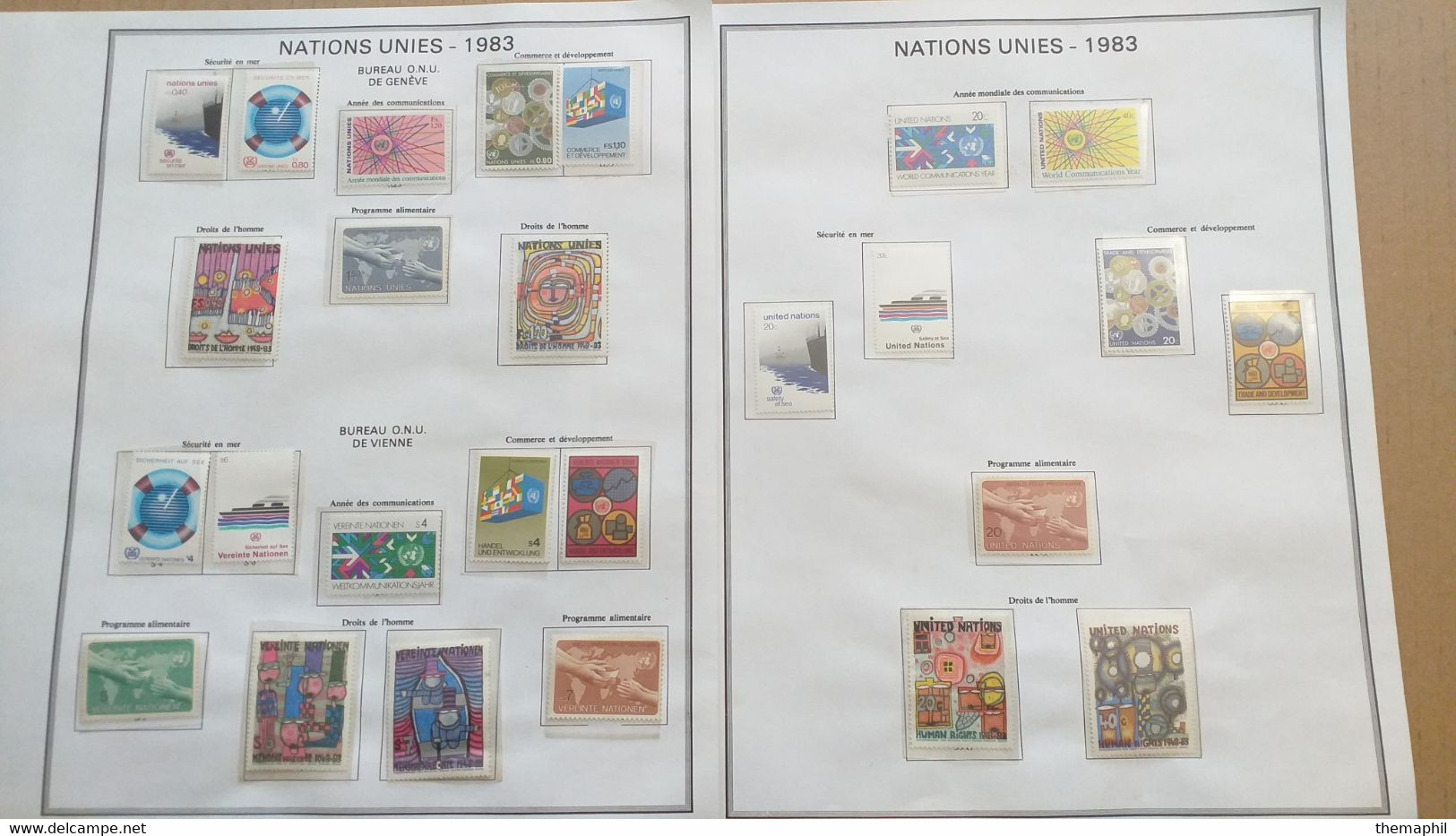 lot n° TH 311  NATIONS-UNIS collection dans un album neufs xx / x et qq sans gomme mais grande majorités neufs xx