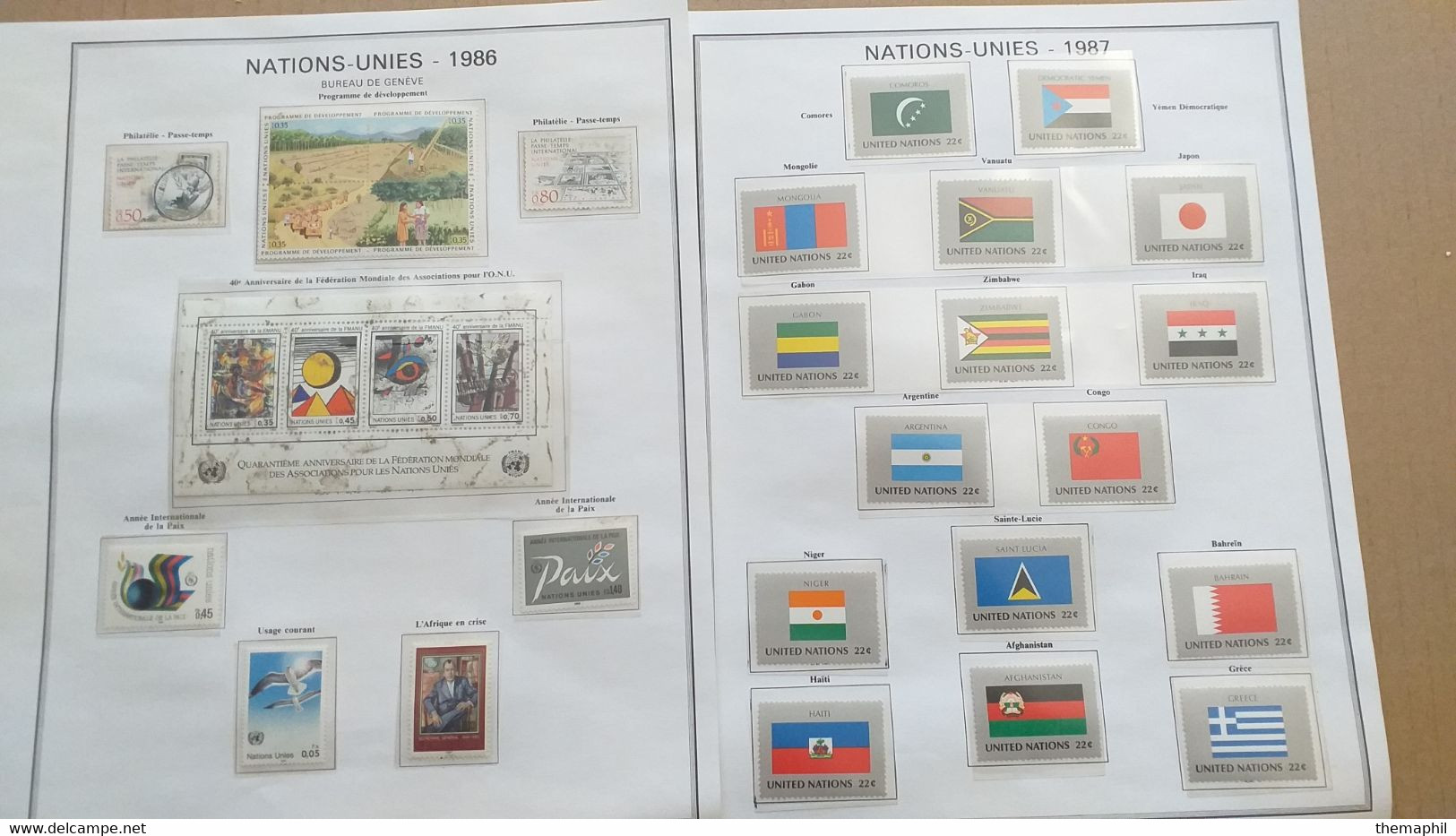 lot n° TH 311  NATIONS-UNIS collection dans un album neufs xx / x et qq sans gomme mais grande majorités neufs xx