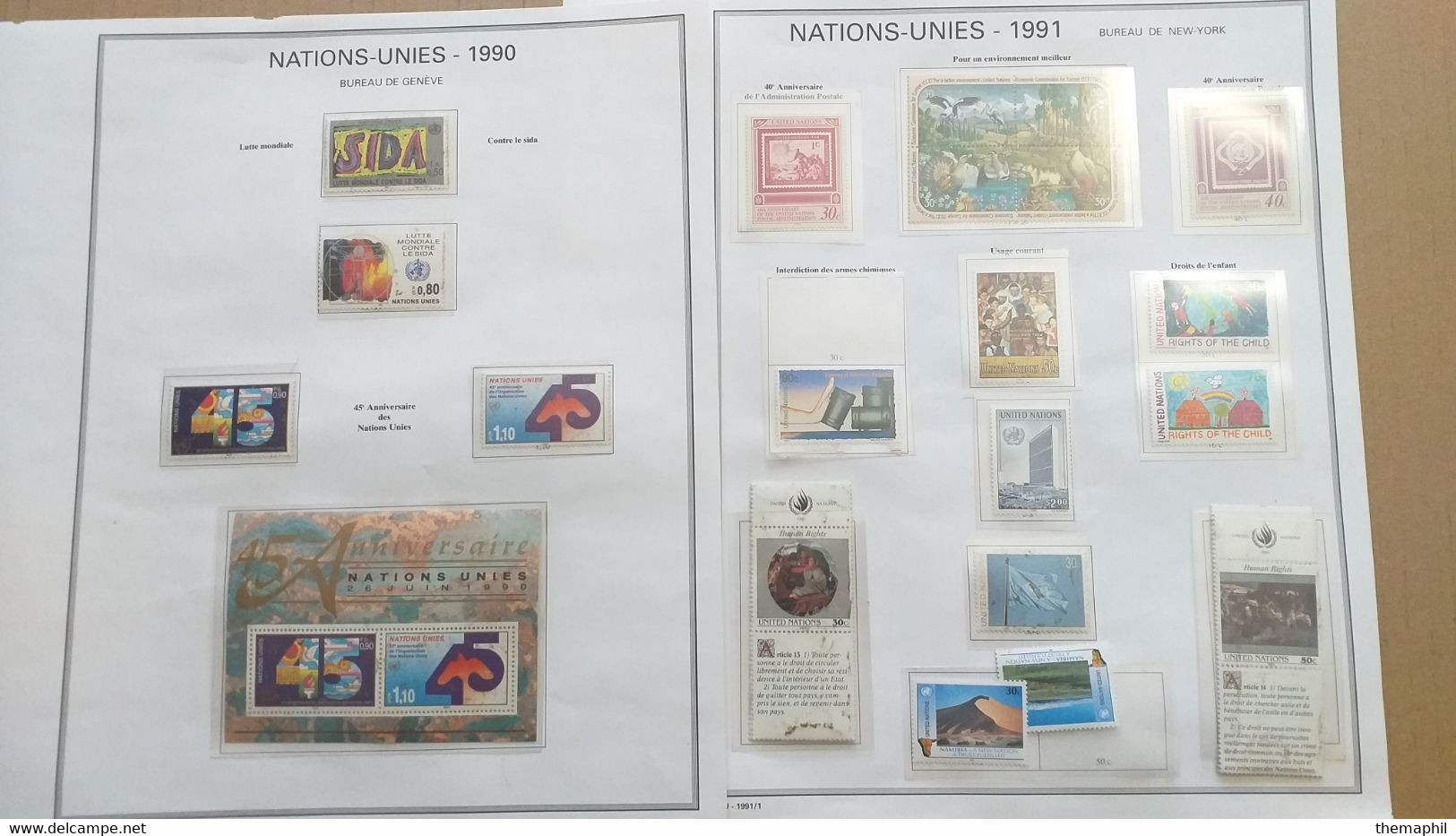 lot n° TH 311  NATIONS-UNIS collection dans un album neufs xx / x et qq sans gomme mais grande majorités neufs xx