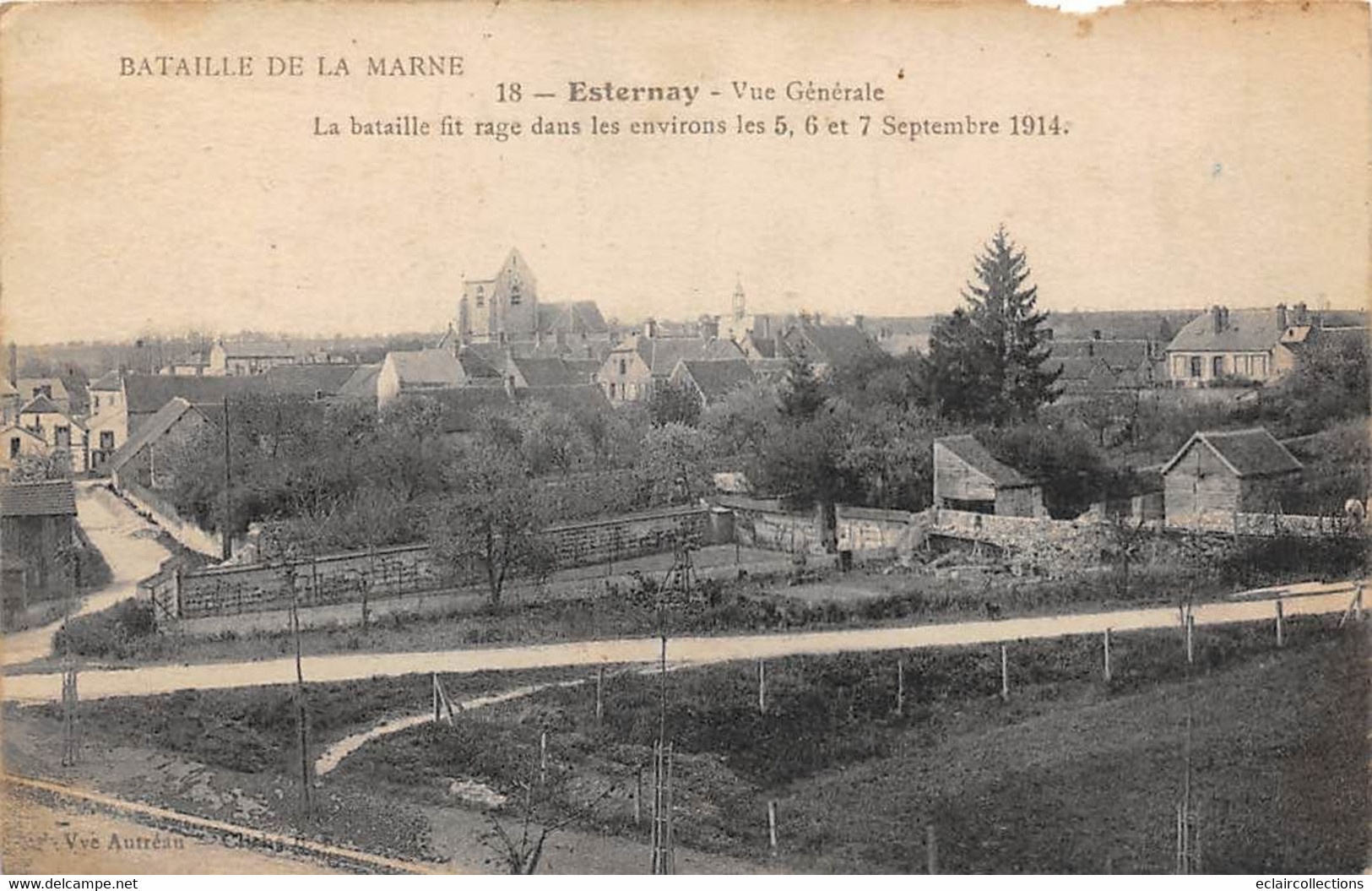 Esternay    51           Vue Générale Ou La Bataille Fit Rage En 1914     (voir Scan) - Esternay