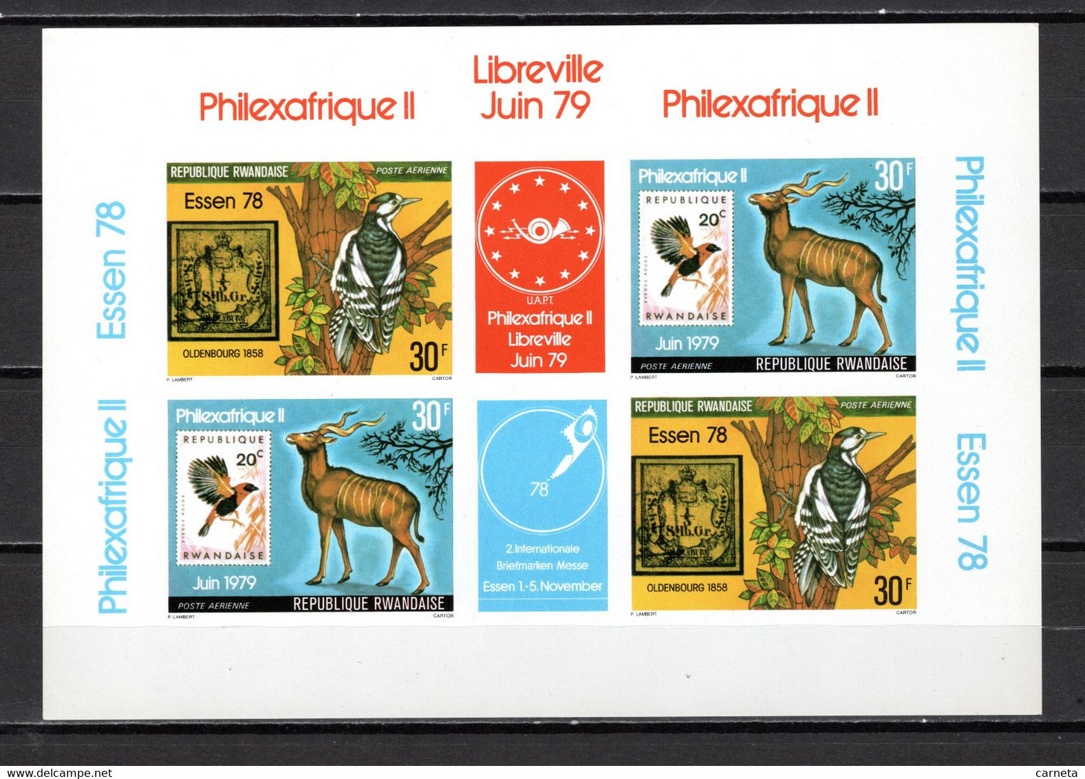 RWANDA PA   N° 12 + 13 FEUILLET  NEUFS SANS CHARNIERE   COTE ? €    PHILEXAFRIQUE II  OISEAUX ANIMAUX   VOIR DESCRIPTION - Sonstige & Ohne Zuordnung