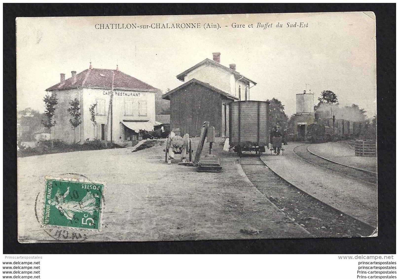 CPA 01 Chatillon Sur Chalaronne Le Buffet La Gare Et Le Train Tramway Ligne De Bourg à Villefranche - Châtillon-sur-Chalaronne