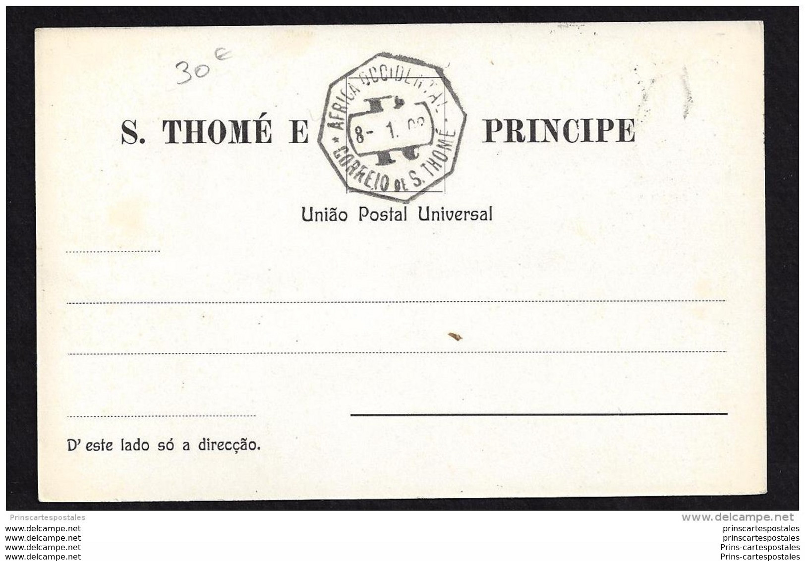 CPA Sao Thomé Et Principe Palacio Do Governo - São Tomé Und Príncipe