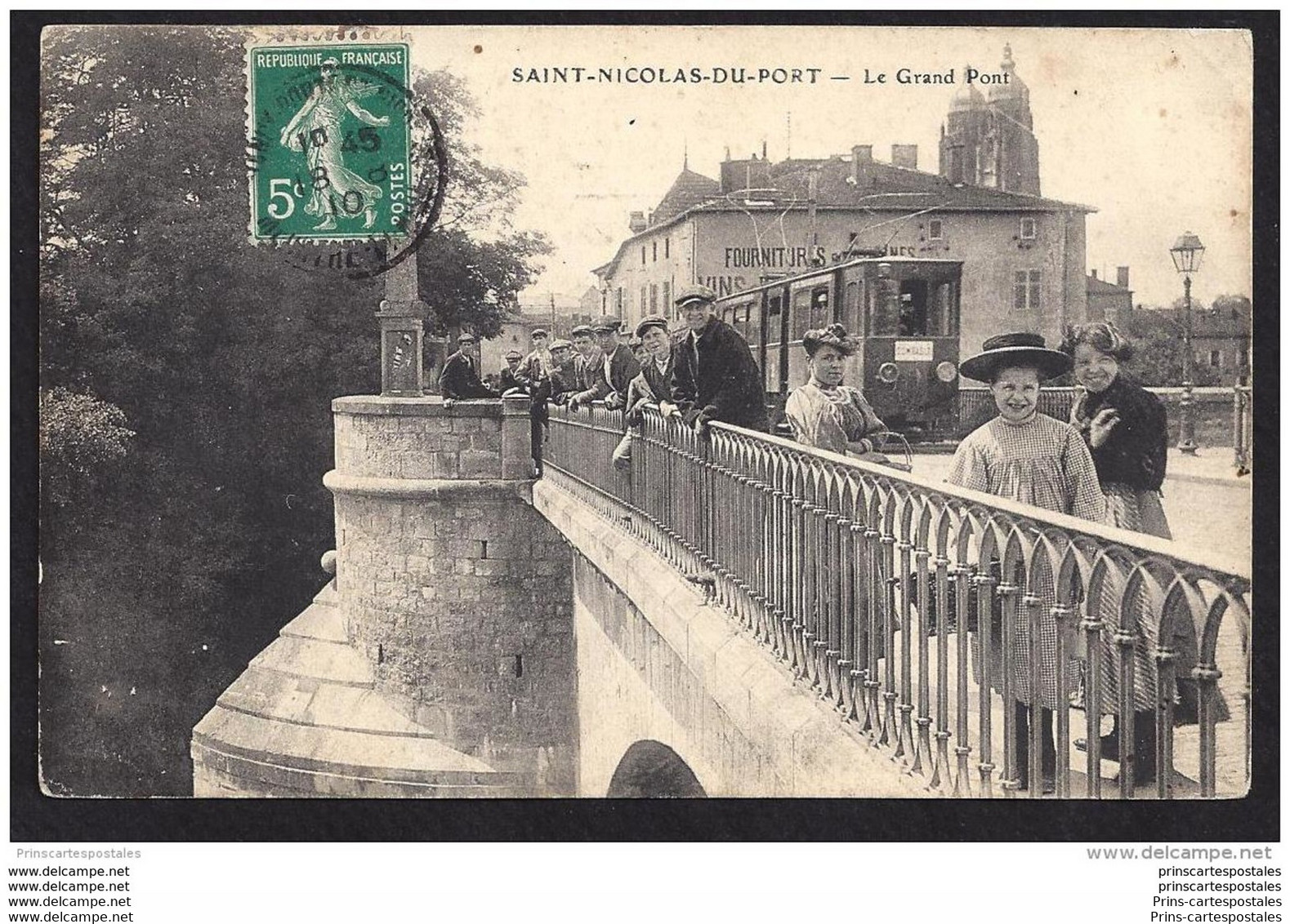 CPA 54 Saint Nicolas Du Port Le Grand Pont Et Le Tramway Ligne De Nancy Dombasle - Saint Nicolas De Port