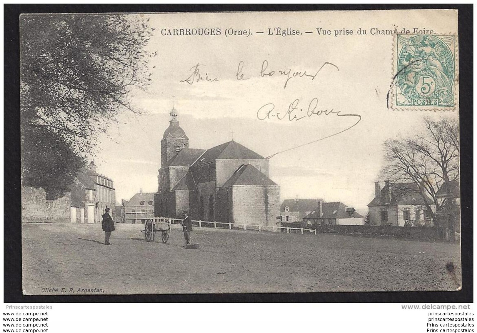 CPA 61 Carrouges L'église Vue Prise Du Champ De Foire - Carrouges