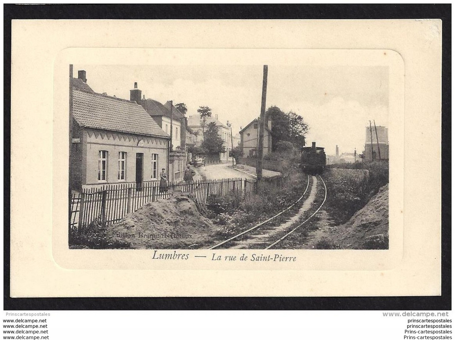 CPA 62 Lumbres La Rue St Pierre Et Le Train Tramway Ligne D' Anvin à Calais - Lumbres