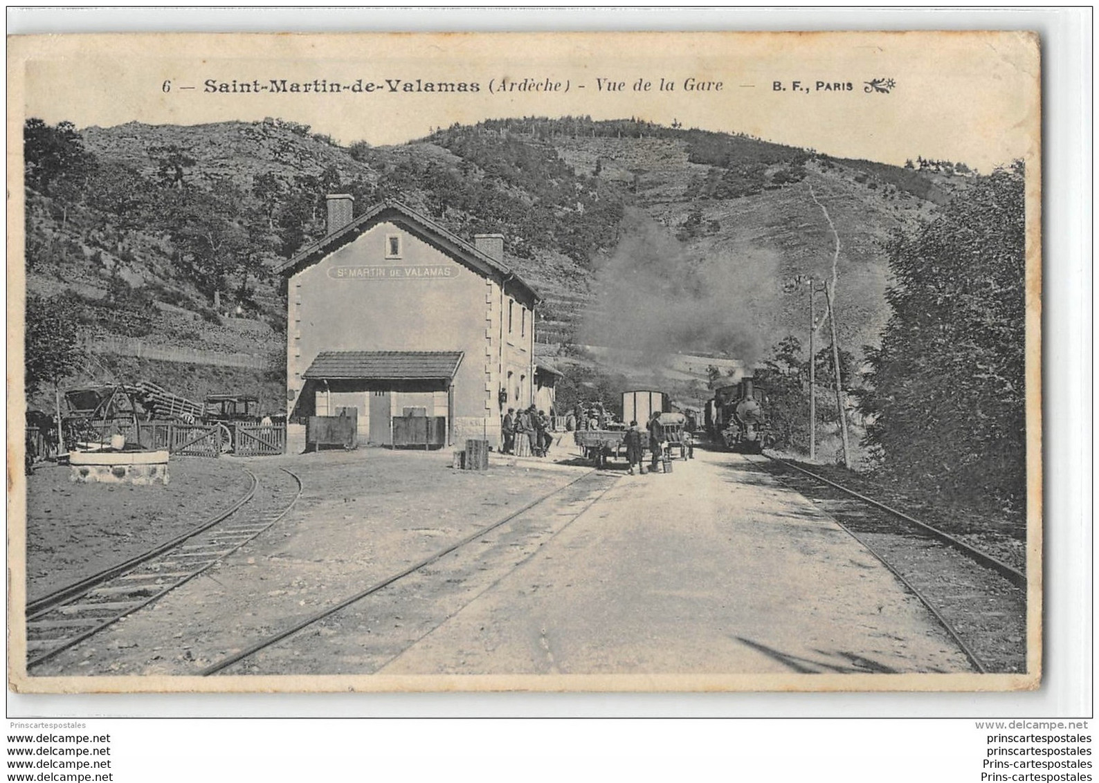 CPA 07 Saint Martin De Valamas La Gare Et Le Train Tramway Ligne De La Voulte Sur Rhone à Dunnieres - Saint Martin De Valamas