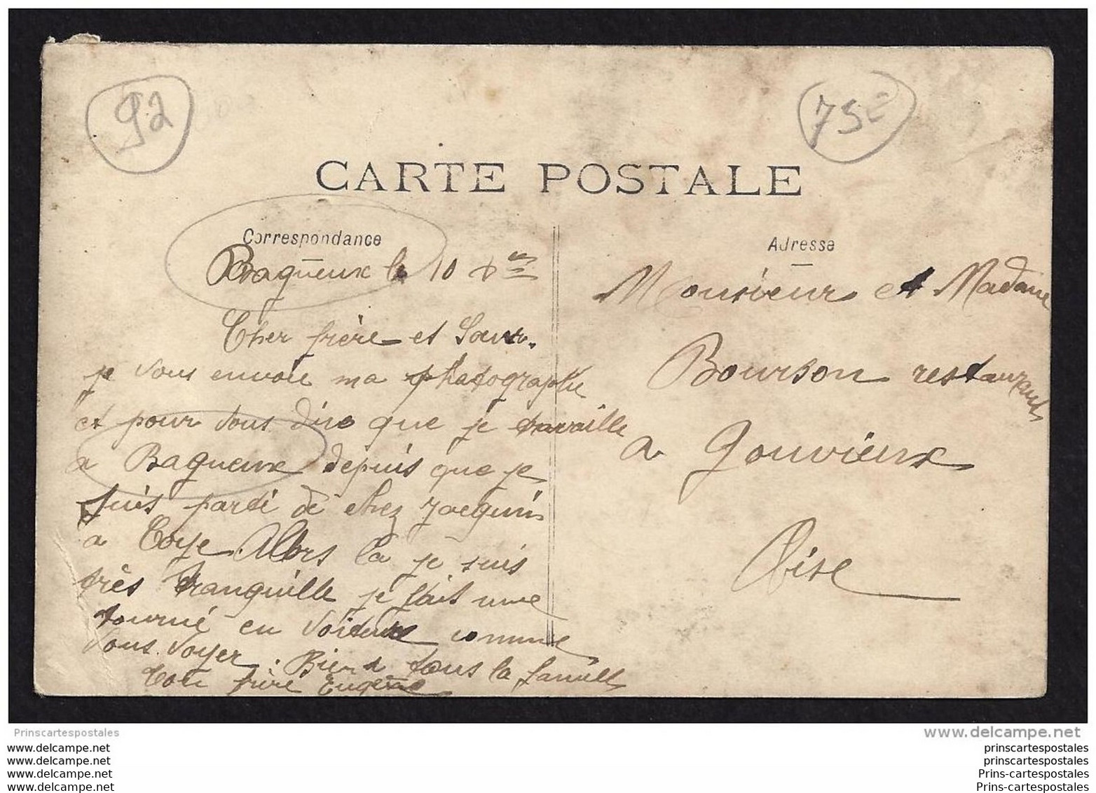 CPA 92 Carte Photo Bagneux Un Livreur - Bagneux