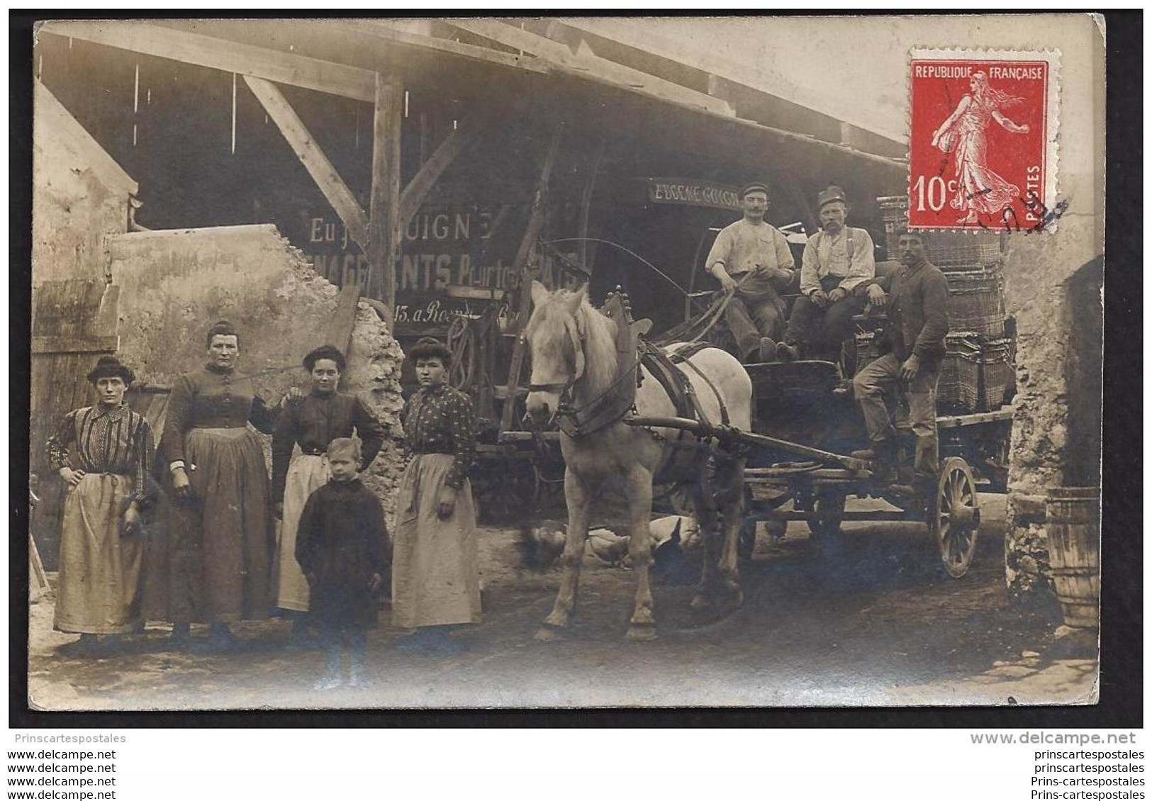 CPA 93 Carte Photo Rosny Sous Bois Entreprise De Demenagement Eugene Guignon - Rosny Sous Bois