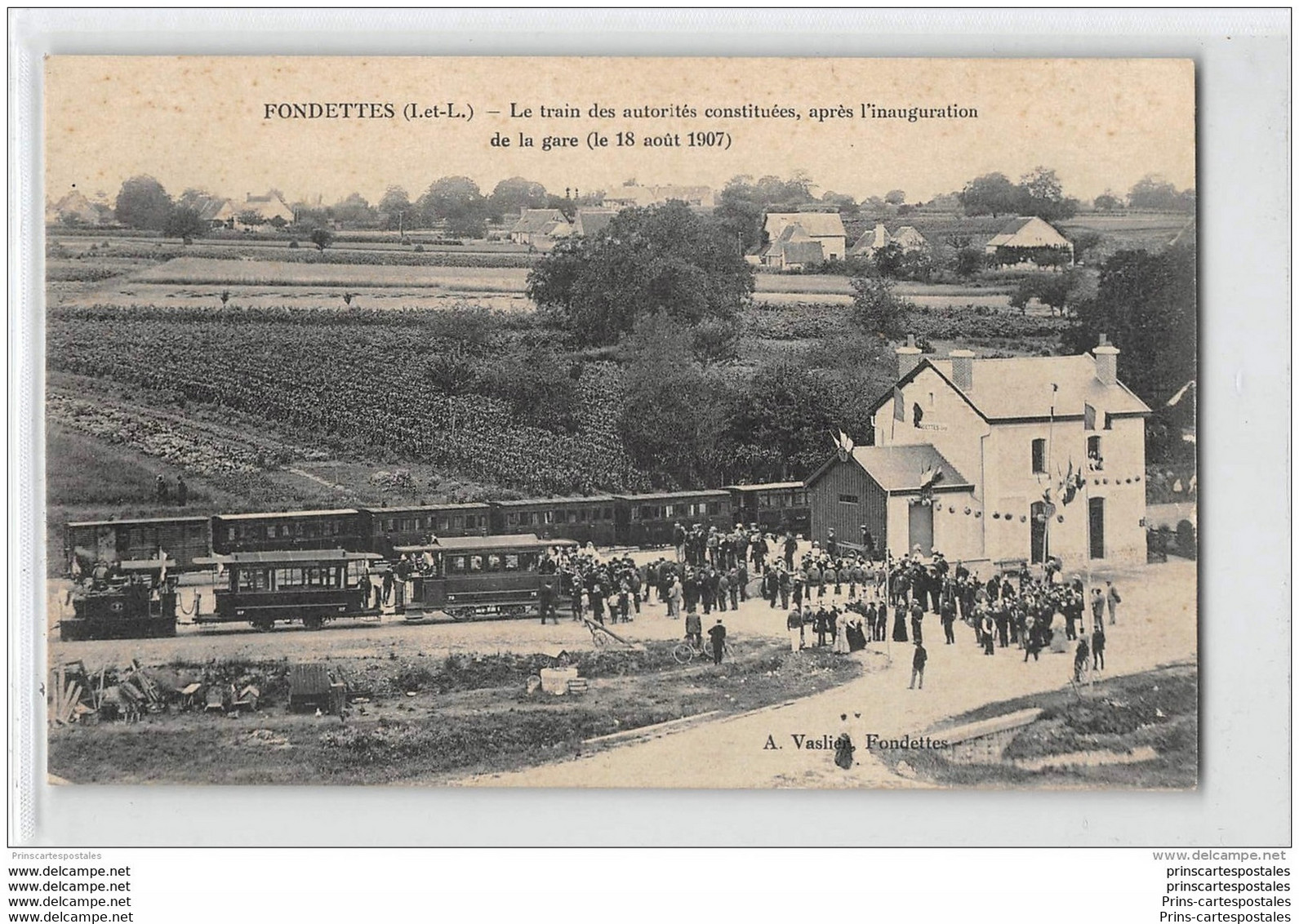 CPA 37 Fondettes L'inauguration De La Gare Le Train Des Autorités  Ligne De Tours Luynes - Fondettes