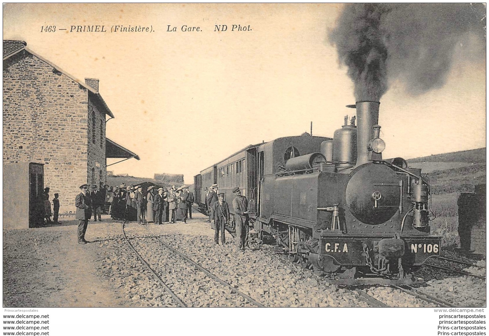 CPA 29 Primel La Gare Et Le Train Tramway Ligne De Morlaix Primel - Bon Tirage - Primel