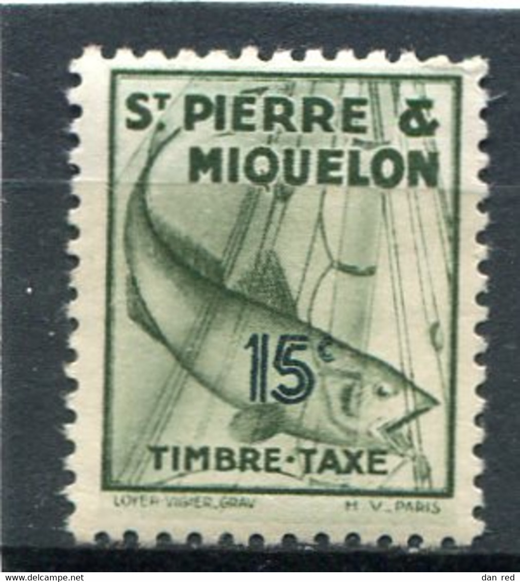 SAINT-PIERRE ET MIQUELON  N°  34 *  TAXE  (Y&T)   (Charnière) (Gomme Détérioré) - Strafport