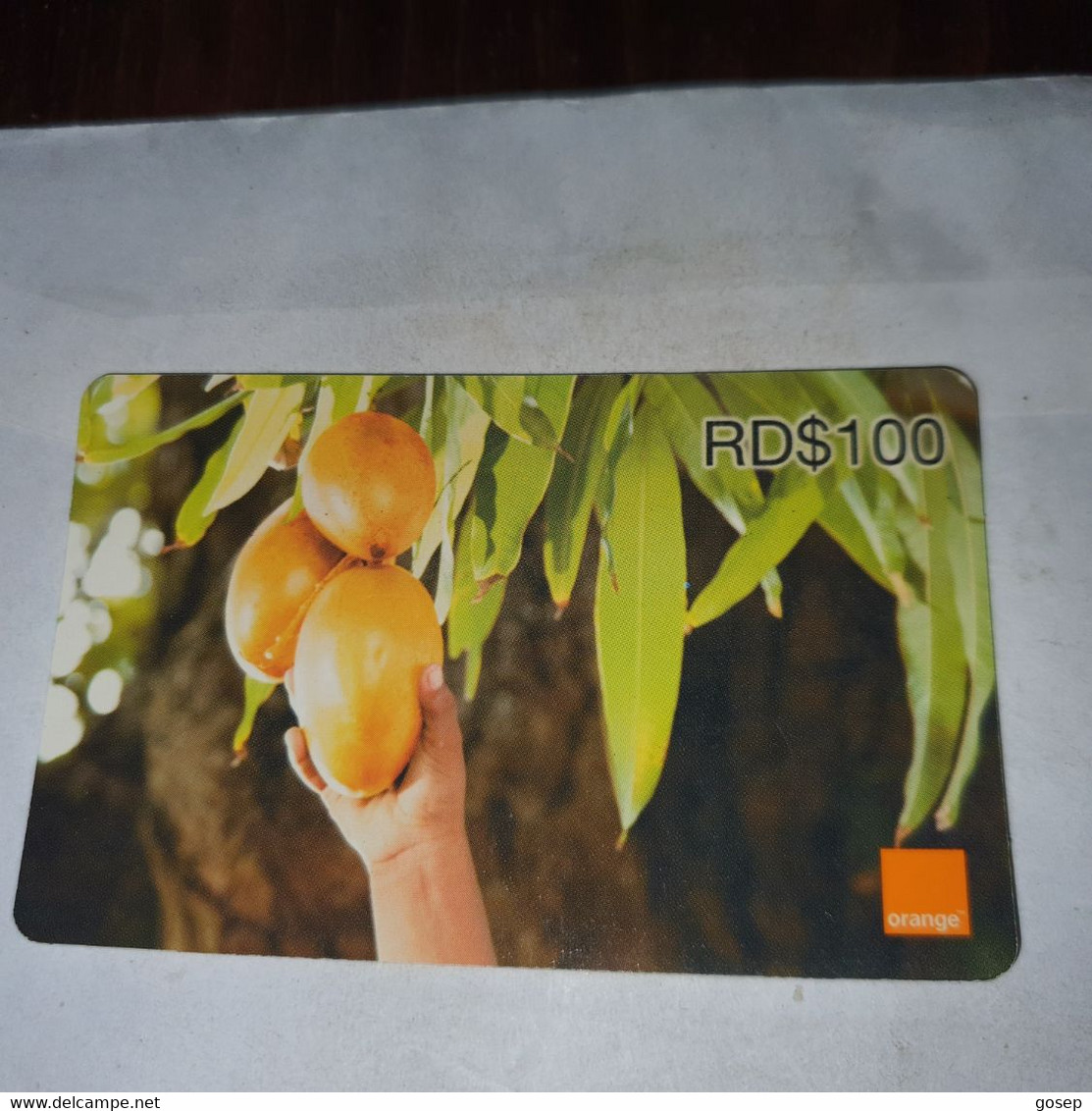 Dominicana-(orange-29rd$100)-(2480-9711-5590-70)-three Mango-(40)-(31.12.2010)-used Card+1card Prepiad Free - Dominicana